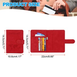PATIKIL Leather Passport Holder, Waterproof Passport Wallet Cover Case RFID Blocking Card Slot for Travel Women Men, Red