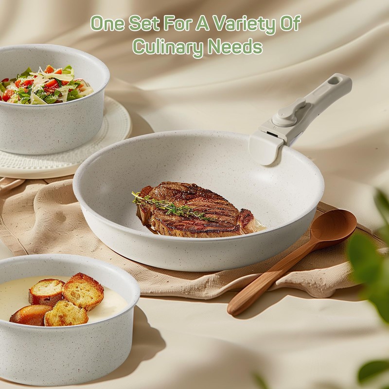 Pots and Pans Set Non Stick, 12-Piece Induction Kitchen Cookware,