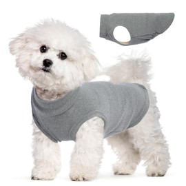 Dog Fleece Vest - Grey, S - Warm and Stretchable Dog Sweatshirt, Lightweight Fleece Dog Sweater, Dog Jackets for Small Dogs, Pullover Design, Chihuahua Clothes, Papillon, Pomeranian
