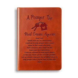 WHLBHG Realtor Gift Real Estate Gift Real Estate Agent Leather Journal Notebook Realtor Appreciation Gift Thank you Gift for Realtor Writing Diary Planner Notebook (A prayer for realtor)