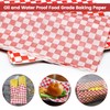 100Pcs Greaseproof Paper Sheets,Food Ggrade Wrap Paper Sheets Waterproof Checkered