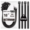 ANOSON Large Zip Ties 18 inch (actual 20 inch), 50