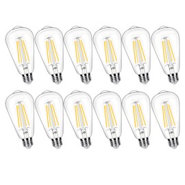 winsaLED 100 Watt LED Bulb, 12 Pack 9W LED Edison Light Bulbs 100 Watts Incandescent Bulbs Equivalent, 4000K Cool White with E26 Standard Base, 120V Input Not Dimmable, High Brightness, CRI 90