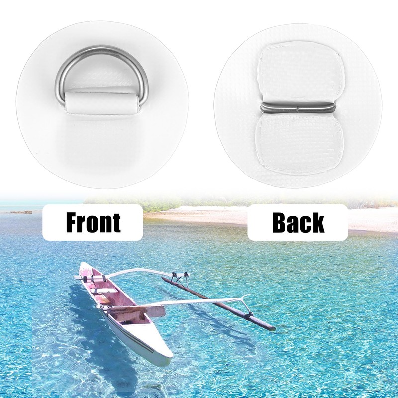 X AUTOHAUX D-Ring Patches PVC Stainless Steel Round D-Ring Pads