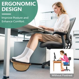 Wood Foot Stools for Under Office Desk,Ergonomic Rocking Footrest with All-Non-Slip Mat,Foot Rest for Under Desk at Work,Feet Support Leg Under Stools Footrest for Home Office Gaming