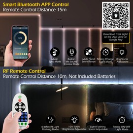 Dyna-Living 100FT White LED Storefront Lights APP Bluetooth & IR Remote Control 200PCS 3-LED 5730 SMD Module Light with Music Sync Mode IP68 Waterproof Storefront Light for Business