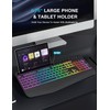 Wireless Keyboard with 8 Colored, 9 Effects Backlits, Wrist Rest,