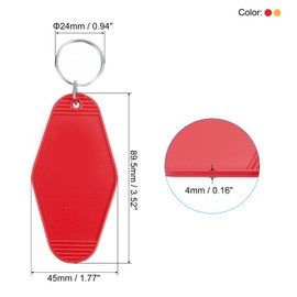 PATIKIL Vintage Motel Keychain, 20 Pack Blank Hotel Keychains Rhombus Retro Key Tag for DIY Crafts Ornament Backpack Luggage Labels Tags, Red, Dark Yellow