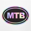 Holographic Decal Stickers Of Mountain Bike Oval Premium Waterproof Vinyl