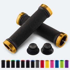 JETCAT Bike Grips, Bike Handlebar Grips, Mountain Bike Grips Handlebar, MTB Grips, Bicycle Grips BMX Grips, Bicycle Handlebar Grips Handles for Adults. Ebike, MTB, Scooter, Lock on, Black/Yellow