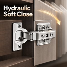 304 Stainless Steel Soft Close Cabinet Hinges – Hydraulic Concealed Door Hinges for Full Overlay Furniture Cabinets