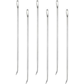 WILLBOND 6-Piece Stainless Steel Curved Poultry Trussing Needles for Securing Stuffed Turkey, Chicken, Roasts and Rolled Meats