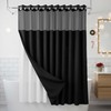 ROHSCE Hookless Shower Curtain Set with Snap-in Liner, 250GSM Waffle