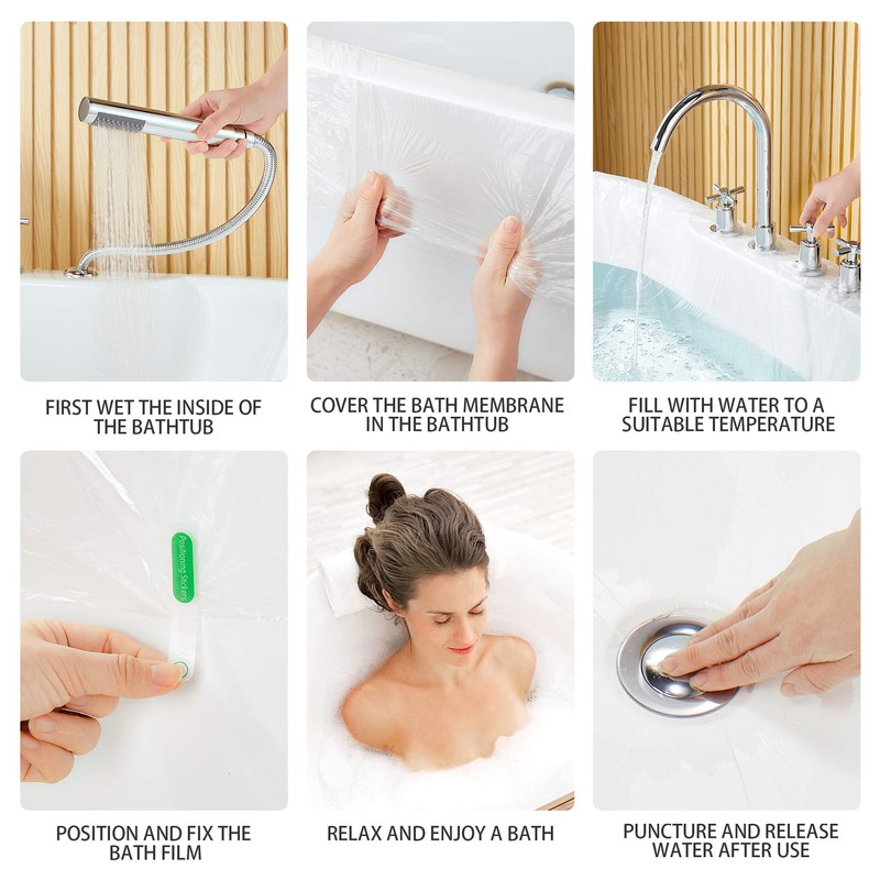 YULONG Lab 15 Pack Disposable Bathtub Cover Liner, Ultra Large