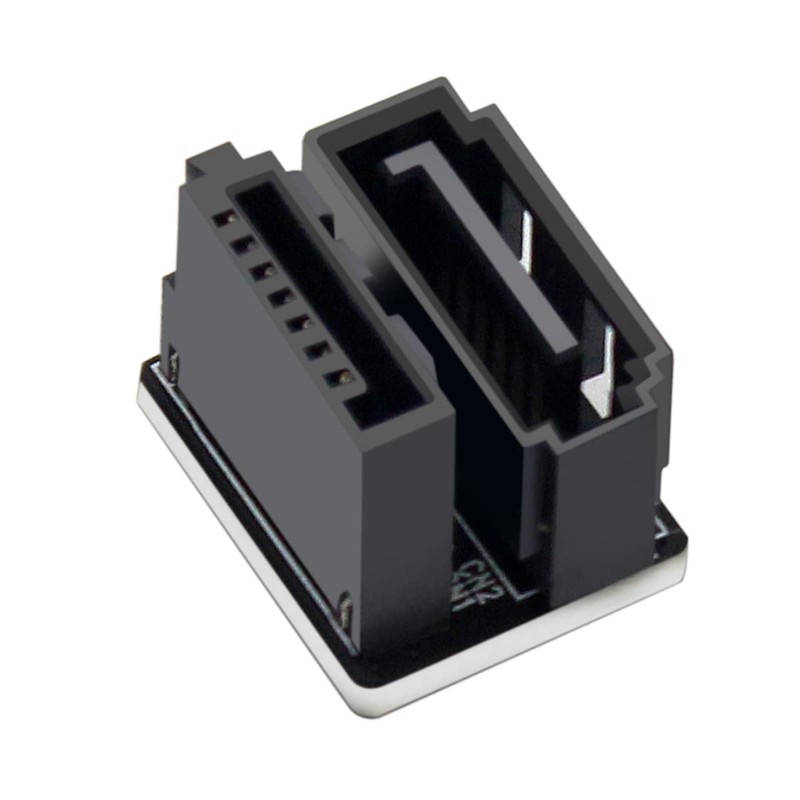 Cablecc Single SATA 7Pin Female to 360 Degree Angled 7Pin