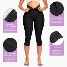 MERYOSZ Butt Lifter for Women Thigh Slimmer Shapewear High Waist Trainer Panties Tummy Control Body Shaper Shorts (Black, 2XL)