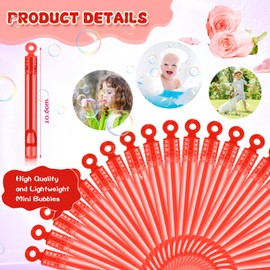 Shappy 24 Pcs Mini Bubble Wands Bulk for Kids Party Favor Small Bubble for Birthday Gift Goodie Bag Stuffer Wedding Baby Shower Carnival Prizes Summer Outdoor Toy for Toddler Boy Girl (Red)