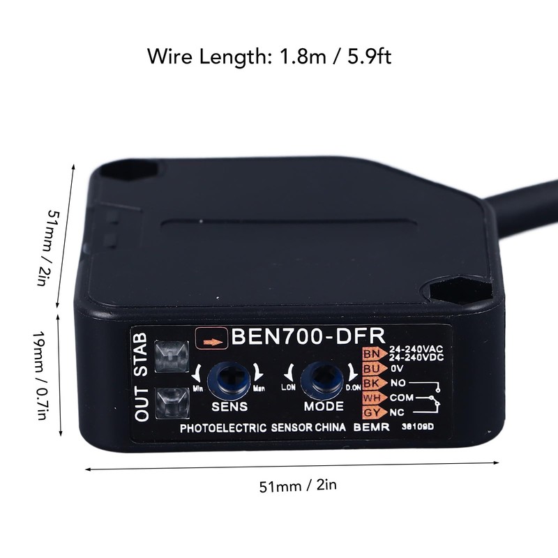 Photoelectric Beam, 70cm Detection Distance Diffuse Reflection Infrared Switch photoelectric