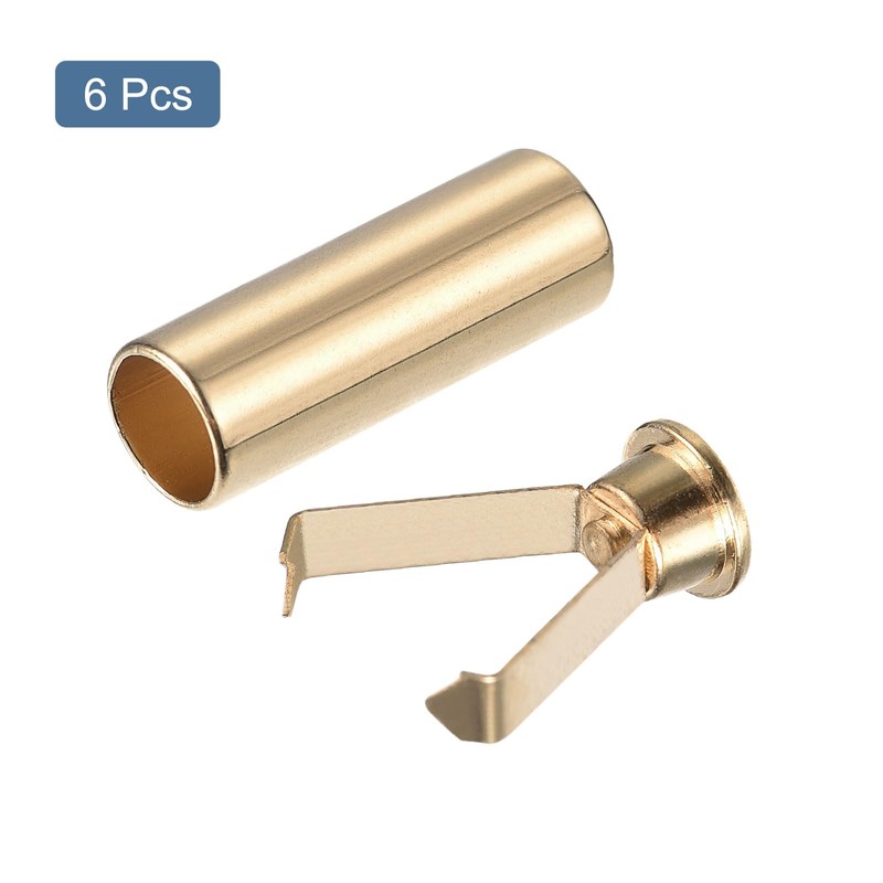sourcing map 6Pcs Shoelace Tips Alloy Shoelace Head, Gold Tone