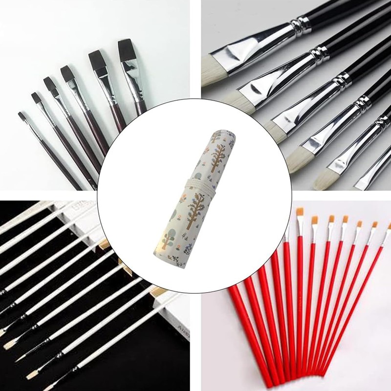 SHENIAFC Paint Brush Holder Storage 20 Slots,Art Brush Roll Canvas
