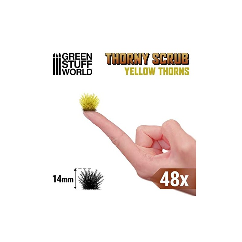 Green Stuff World Thorny Scrubs 14 mm - Yellow Thorns