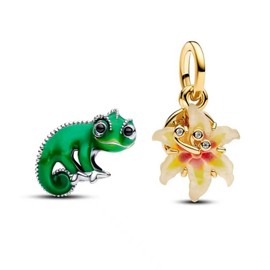 Qulmlxis Chameleon and Golden Lily Fashion Charms