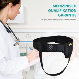 Tenbon Hernia Belt for Men, Inguinal Hernia Support, Medical Hernia Protection, Inguinal Brace for Single Sports Hernia, Adjustable Waist Belt with Removable (Black, L)