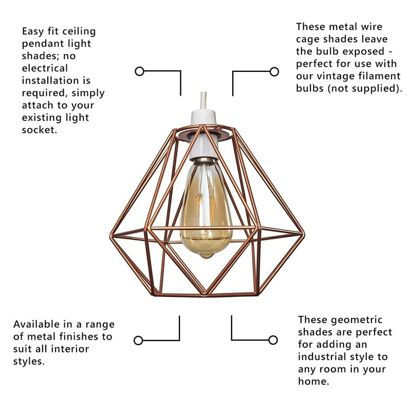 MiniSun Diablo Copper Wire Frame Non Electric Pendant Shade