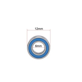 TA-VIGOR 20Pcs MR126-2RS Deep Groove Ball Bearings, Z2 6mm x 12mm x 4mm Double Sealed Industrial Bearings, Chrome Steel Skateboard Bearings for Motor Electrical Instrument Equipment, Blue