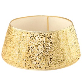 LIHAO Christmas Tree Skirt 60 cm Christmas Tree Stand Cover Gold Sequins Christmas Tree Collar Blanket Basket Decoration for Christmas Tree