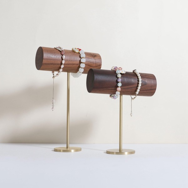 GemeShou 2pcs set bracelet storage organizer, wooden bracelet holder, watch