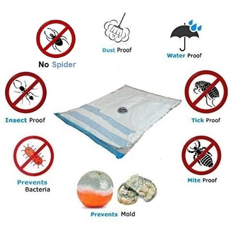 5 Pack Extra Jumbo Vacuum Storage Bags (51"x47"in Our Largest