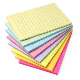 Obsentoes 4X6 in Lined Self-Sticky Notes Strong Viscosity 8 Bag 45 Pages Pastel Colors (Pastel Color)