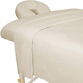 1-Piece Natural/Unbleached Massage and Spa Fitted Sheet for Portable Tables, Premium Quality Preferred by Professionals in Massage and Spa Industry, 190 Thread Count Percale by Atlas