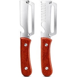2 Piezas 3 en 1 Pelador de Verduras Multifuncional, Hoja Acero Inoxidable