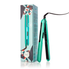 Glister Interstellar Digital Flat Iron with Cosmic Tourmaline Professional Hair Straightener, Hair Styling, Beauty Tool for All Hair Type, Adjustable Temperature Buttons, Gift for Girls - Biscay Green