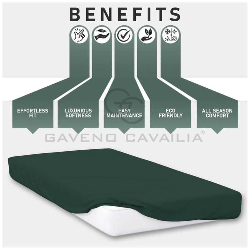 Premium King Size Extra Deep Fitted Sheet Dark Green -