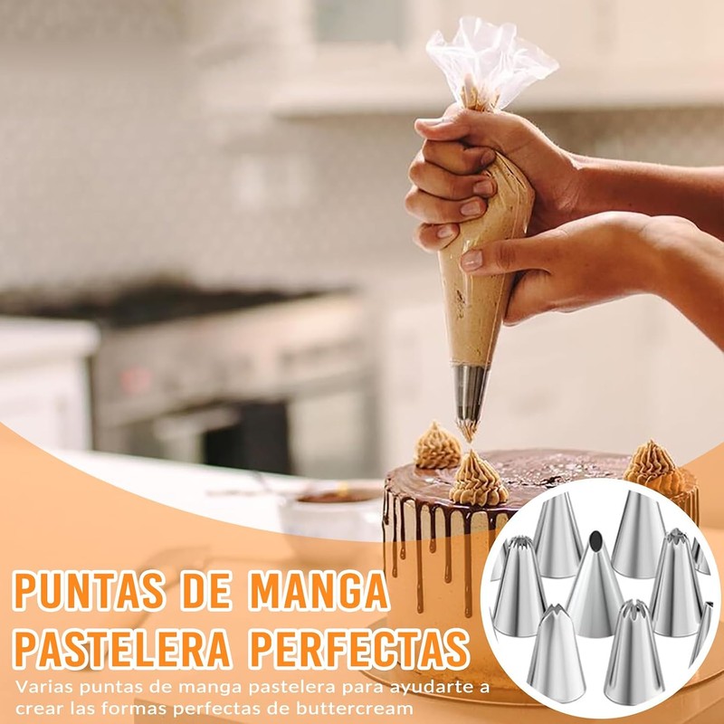 Kits de 150 Piezas Boquillas para Manga Pastelera,Cake Decoration Tool,Reutilizable