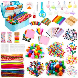 Sundaymot Arts and Crafts Supplies for Kids, 2000+Pcs Craft Kits for Kids, DIY School Craft Project, Bulk Craft Set, Includes Art Supplies and Oxford Cloth Bag, Arts and Crafts for Kids Ages 8-12