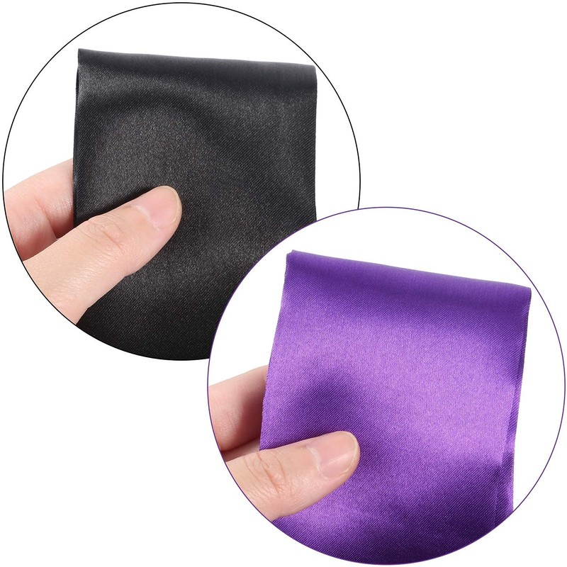 2 Pack Sleeping Mask Satin Eye Mask (Black and Purple)