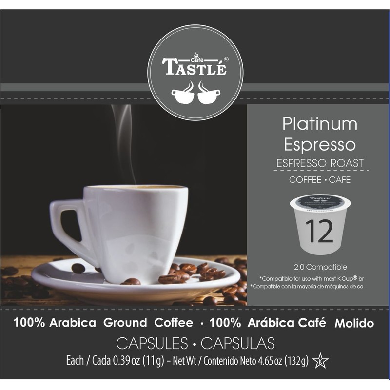 Cafe Tastlé Platinum Espresso Roast Single Serve Coffee, 12 Count
