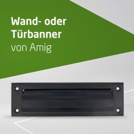 Amig - Letter Slot for Letterbox | For Interior and Exterior Walls or Doors | Steel Letter Slot | Size 254 x 73 cm | Slot Dimensions: 198 x 48 mm | Black Colour