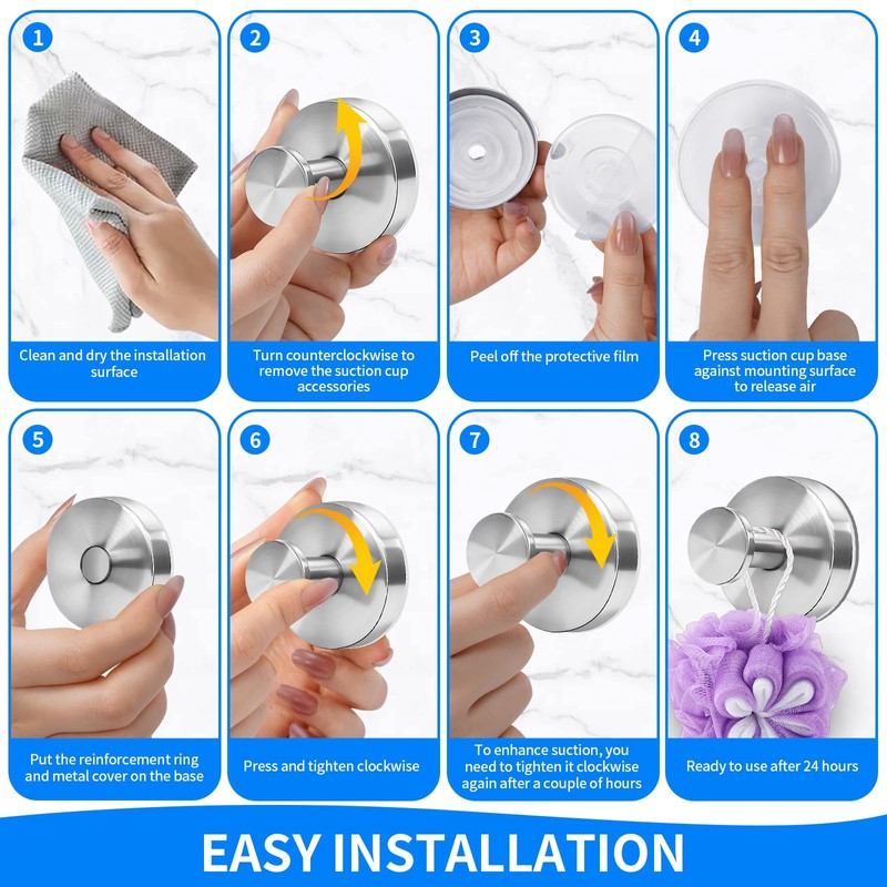 Pedavco Suction Cup Hooks for Shower No Drill - Heavy
