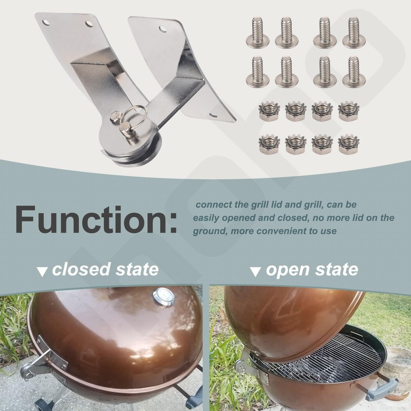 Ohoho Stainless Steel Lid Hinge for Weber Smokey Mountain Grills