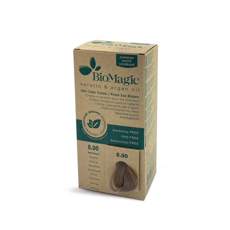 BioMagic Keratin & Argan Oil Hair Color Cream, 77.07 Natural