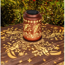 Solar Garden Lanterns, Outdoor Lights Ornaments Decor Hanging Path Waterproof Moroccan Birthday Gifts Balcony Pathway Outside Mothers Day Butterfly Solar Garden Lanterns (Hawaii)