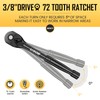 boen 3/8 Inch Drive Ratchet, 72-Tooth Quick-Release Ratchet Wrench, 5-Degree