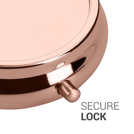 kwmobile 2x Edelstahl Pillendose mit 3 Fächern - 5,2 x 1,7cm - runde Tablettendose Box - Edelstahlpillendose - Dose in Rosegold