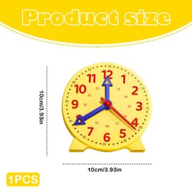PMTFUMY 1 PC 24 - Hour Teaching Clock for Children Aged 4+ to Learn to Tell the Time, 10cm Diameter Demonstration Clock