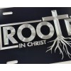 Diamond Etched Products Rooted In Christ Car Tag Diamond Etched
